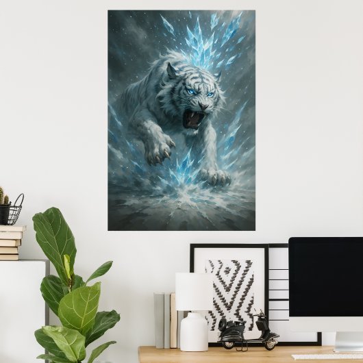 Frost White Tiger – Emperor of the Frozen Realm – Poster (Heimbüro)