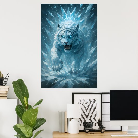 Frost White Tiger – Emperor of the Frozen Realm – Poster (Heimbüro)