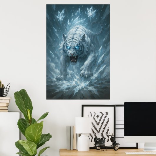 Frost White Tiger – Emperor of the Frozen Realm – Poster (Heimbüro)