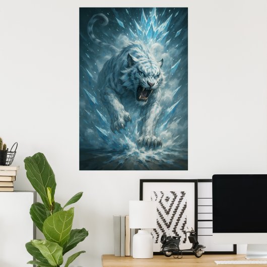 Frost White Tiger – Emperor of the Frozen Realm – Poster (Heimbüro)