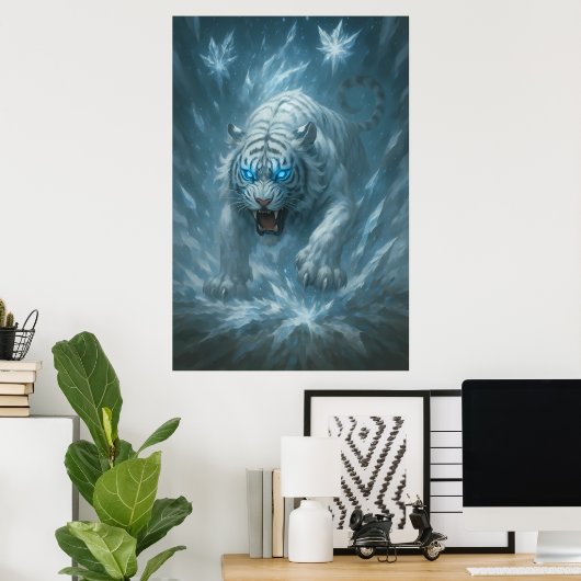 Frost White Tiger – Emperor of the Frozen Realm – Poster (Heimbüro)