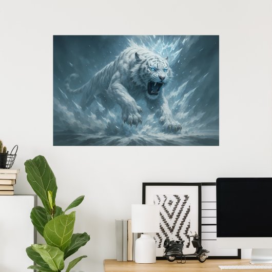 Frost White Tiger – Emperor of the Frozen Realm – Poster (Heimbüro)