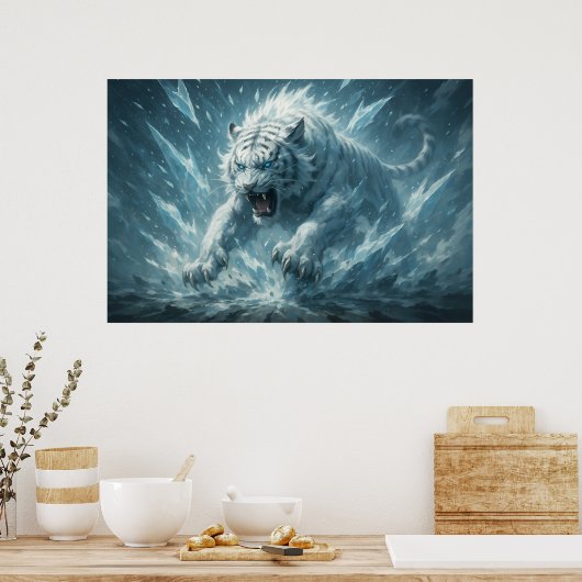 Frost White Tiger – Emperor of the Frozen Realm – Poster (Küche)