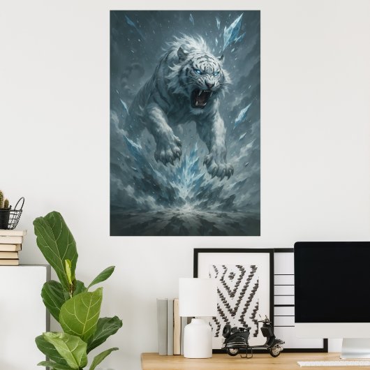 Frost White Tiger – Emperor of the Frozen Realm – Poster (Heimbüro)