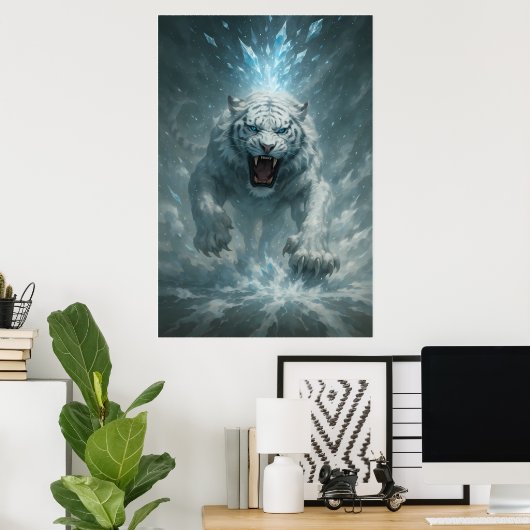 Frost White Tiger – Emperor of the Frozen Realm – Poster (Heimbüro)