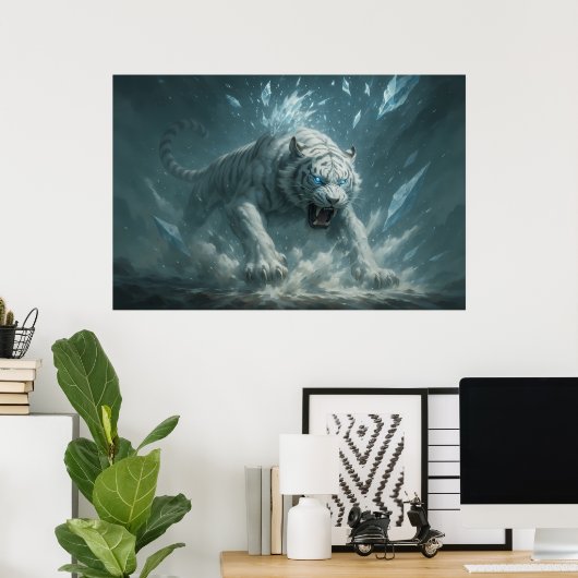 Frost White Tiger – Emperor of the Frozen Realm – Poster (Heimbüro)