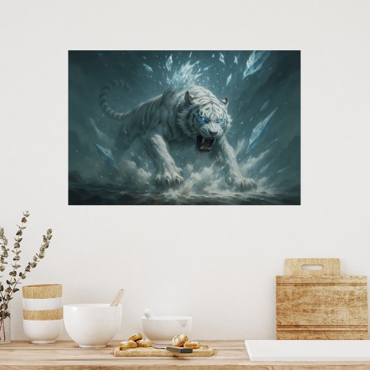 Frost White Tiger – Emperor of the Frozen Realm – Poster (Küche)