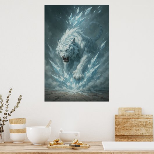 Frost White Tiger – Emperor of the Frozen Realm – Poster (Küche)
