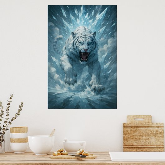 Frost White Tiger – Emperor of the Frozen Realm – Poster (Küche)