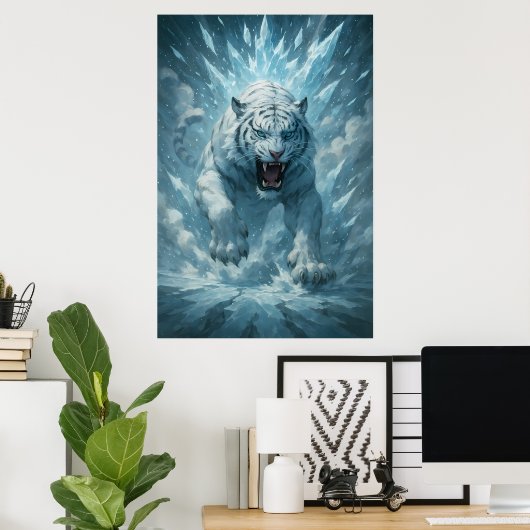 Frost White Tiger – Emperor of the Frozen Realm – Poster (Heimbüro)