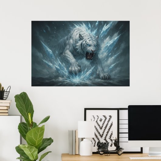Frost White Tiger – Emperor of the Frozen Realm – Poster (Heimbüro)