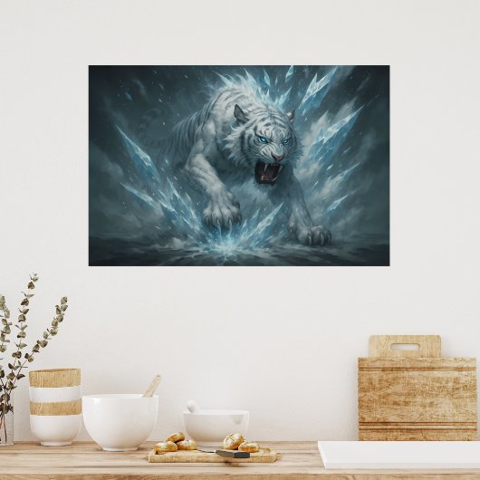 Frost White Tiger – Emperor of the Frozen Realm – Poster (Küche)