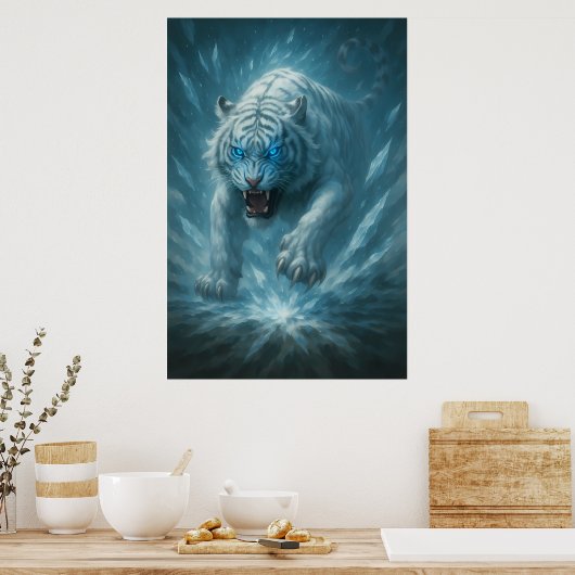 Frost White Tiger – Emperor of the Frozen Realm – Poster (Küche)