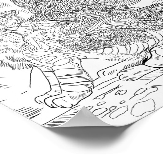 Frost Wing Tiger Coloring Page Poster (Ecke)