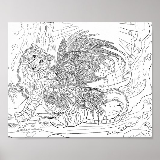 Frost Wing Tiger Coloring Page Poster (Vorne)
