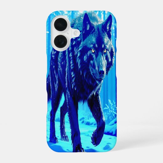 Frost Wolf iPhone 16 Hülle (Rückseite)
