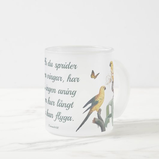 Frostad glasmugg — Fåglar Mattglastasse (VorderseiteRechts)