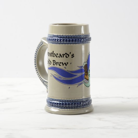 Frostbeards kaltes Gebräu Stein Bierglas (Vorderseite Links)