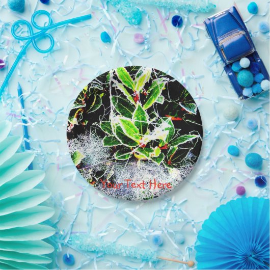 Frostbedeckte Heilige und Beeren Weihnachten Pappteller (Party)