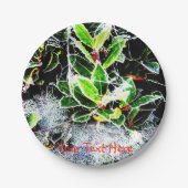 Frostbedeckte Heilige und Beeren Weihnachten Pappteller (Vorderseite)