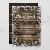 Frostbeißholz Rustikales Winter-Brautparty Einladung (Vorne/Hinten)