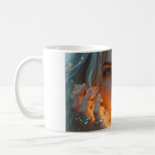Frostbeleuchtetes Schönheitstraum-Porträtposter Kaffeetasse
