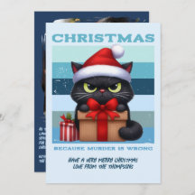 Frostbite Cool Funny Cat Retro Christmas Photo