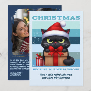 Frostbite Cool Lustige Katze Retro Weihnachtsfoto Feiertagskarte