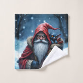 Frostbite Santa und sein Elf der Unfug treiben. Badhandtuch Set (Waschlappen)