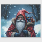 Frostbite Santa und sein Elf der Unfug treibt. Geschenkpapier (Flach)