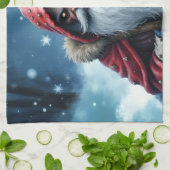 Frostbite Santa und sein Elf der Unfug treibt. Geschirrtuch (Gefaltet)