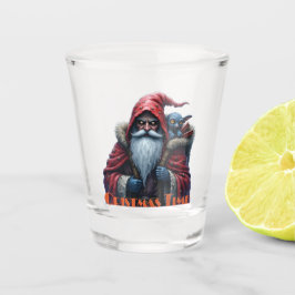 Frostbite Santa und sein Elf der Unfug treibt. Schnapsglas