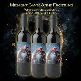 Frostbite Santa und sein Elf der Unfug treibt. Weinetikett