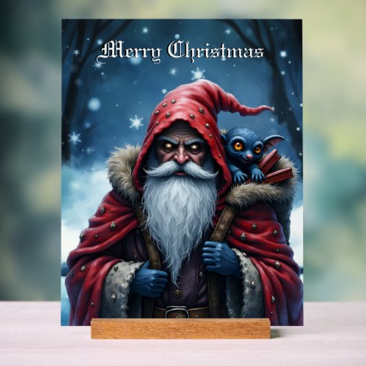 Frostbite Santa und sein Schabernack-Elf. Acrylschild (Neutral)