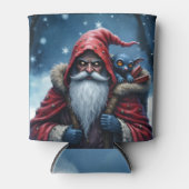 Frostbite Santa und sein Schabernack-Elf. Dosenkühler (Vorderseite)