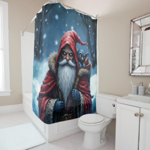 Frostbite Santa und sein Schabernack-Elf. Duschvorhang