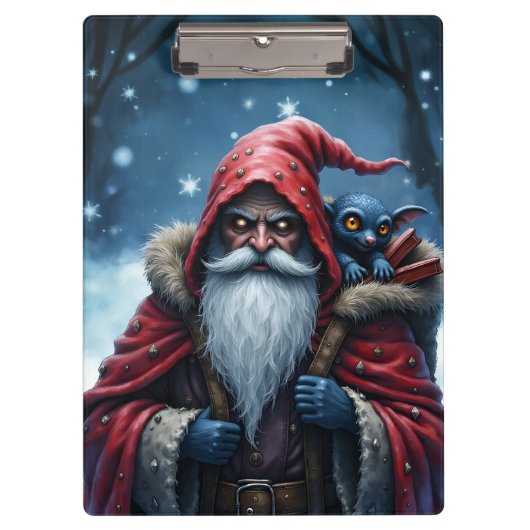 Frostbite Santa und sein Schabernack-Elf. Klemmbrett (Vorderseite)
