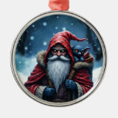 Frostbite Santa und sein Schabernack-Elf. Ornament Aus Metall (Vorne)