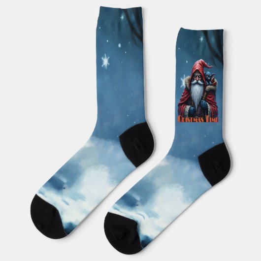 Frostbite Santa und sein Schabernack-Elf. Socken (Linkes Detail)