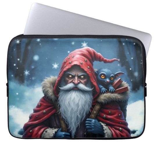 Frostbite Santa und sein Unheil bringender Elf. Laptopschutzhülle (Vorderseite)