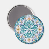 Frostblumen-Winter-Mandala Magnet (Vorderseite/Rückseite)