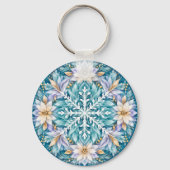 Frostblumen-Winter-Mandala Schlüsselanhänger (Rückseite)