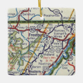 Frostburg MD Vintag Map Keramikornament (Vorderseite)