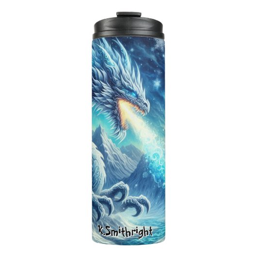 Frostdrachen atmen Eissturm Thermosbecher (Vorderseite)