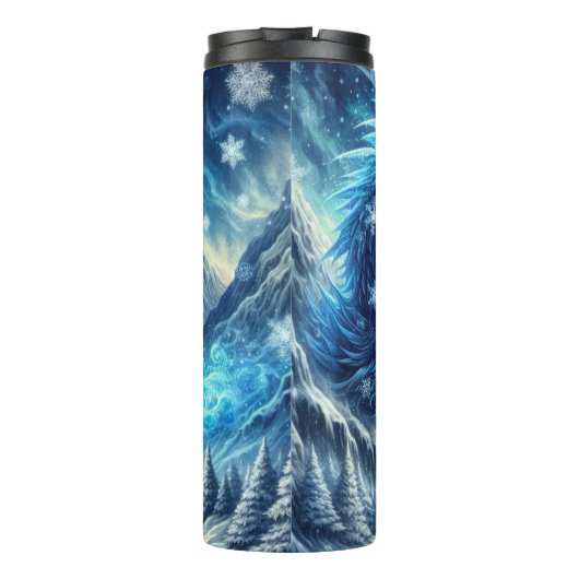 Frostdrachen atmen Eissturm Thermosbecher (Rückseite)