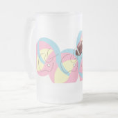 Frosted Beer Mug  : Football In Motion . Mattglas Bierglas (Vorderseite Links)
