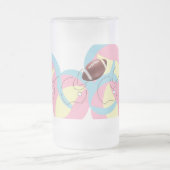 Frosted Beer Mug : Football In Motion . Mattglas Bierglas (Mittel)