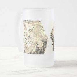 Frosted Beer Mug : king of The Jungle Mattglas Bierglas