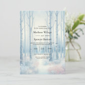 Frosted Blue Birch Forest Wedding Einladung (Stehend Vorderseite)