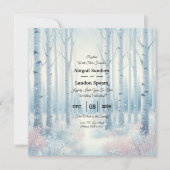 Frosted Blue Birch Forest Wedding Einladung (Vorderseite)